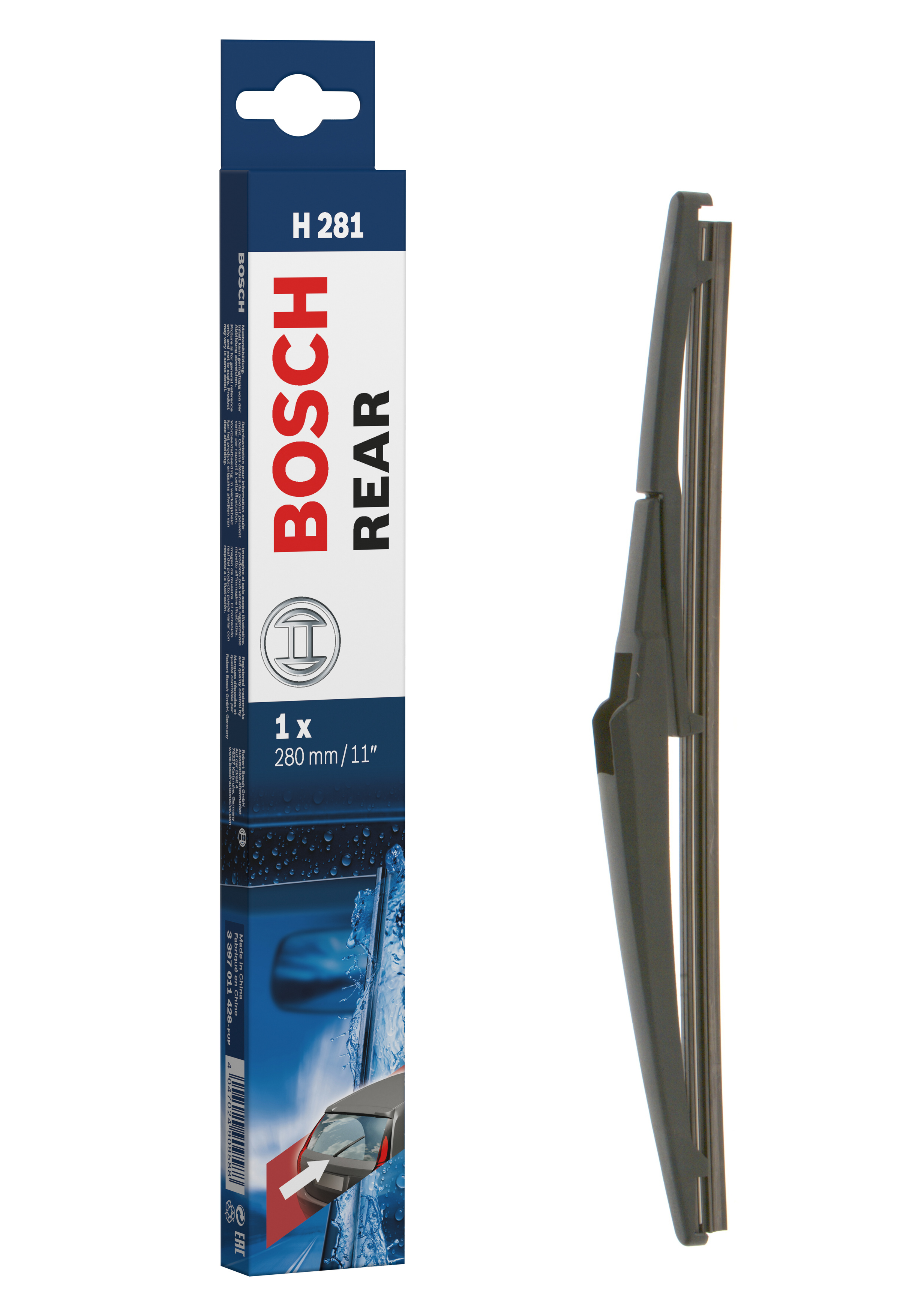 Ruitenwisserblad Bosch 3 397 011 428 - Bosch H281 - Ruitenwisser Rear - Lengte: 280 mm - wisserblad achter