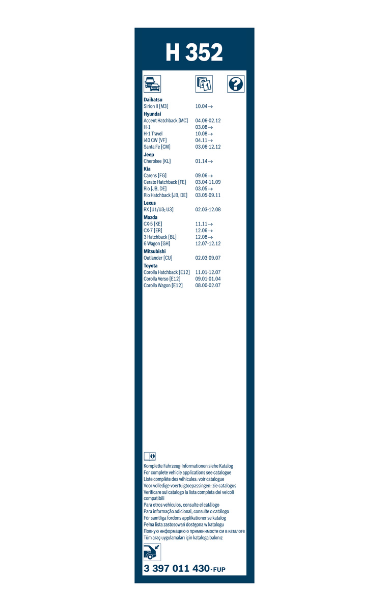 Bosch Ruitenwisserblad 3 397 011 430