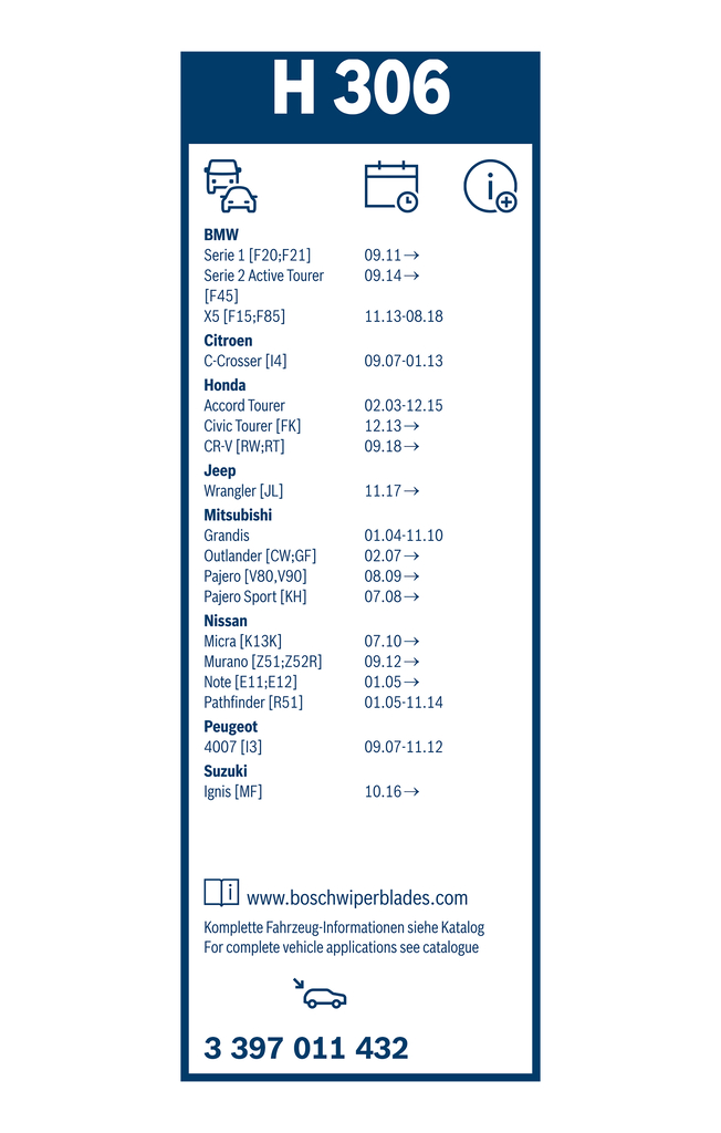 Bosch Ruitenwisserblad 3 397 011 432