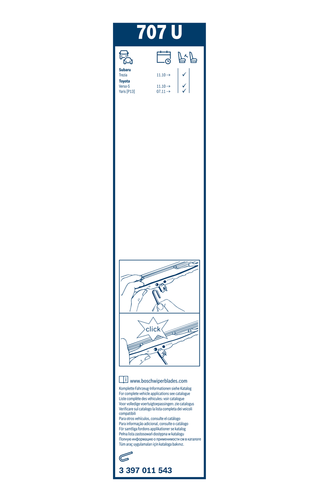Bosch Ruitenwisserblad 3 397 011 543