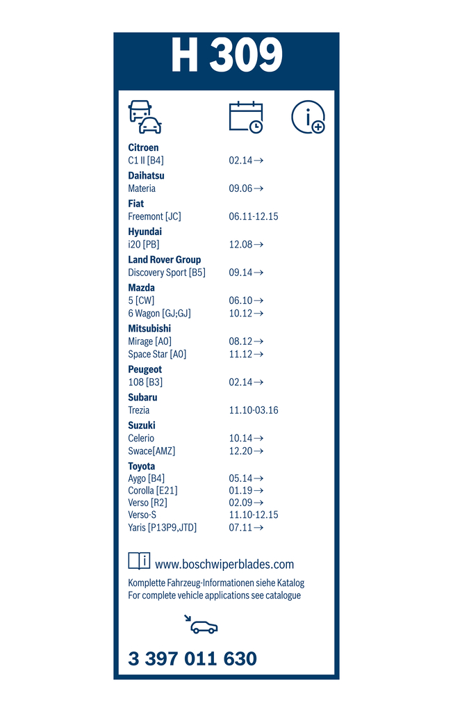 Bosch Ruitenwisserblad 3 397 011 630