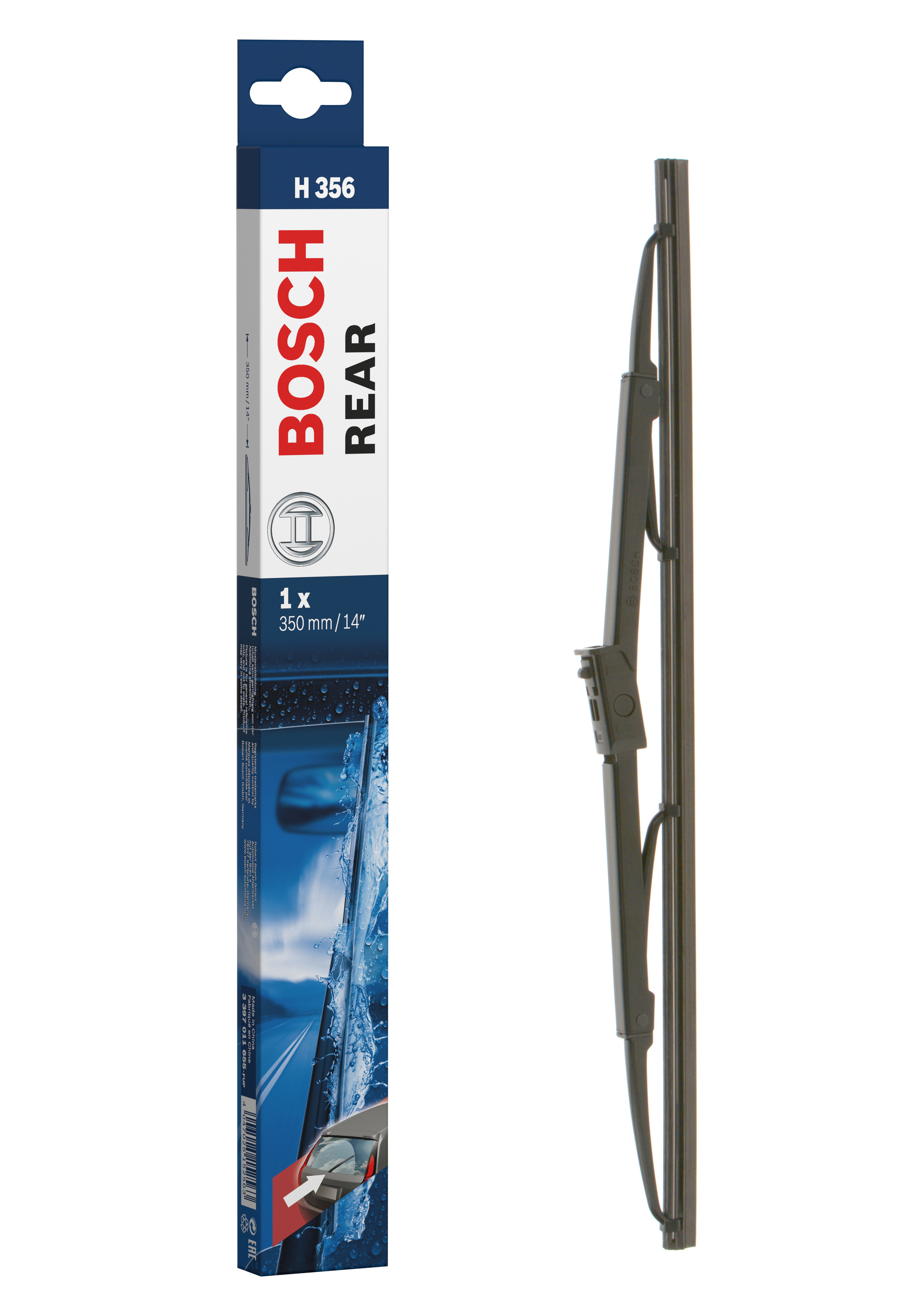 Ruitenwisserblad Bosch 3 397 011 655 - Bosch H356 - Ruitenwisser Rear - Lengte: 350 mm - wisserblad achter