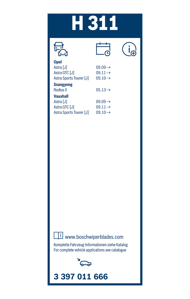 Bosch Ruitenwisserblad 3 397 011 666