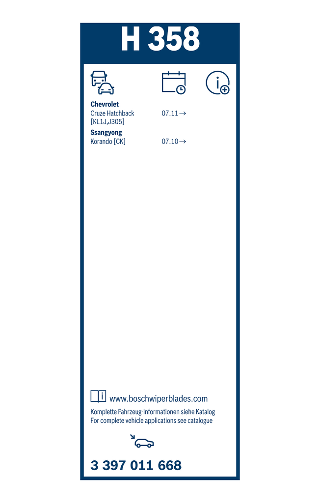 Bosch Ruitenwisserblad 3 397 011 668