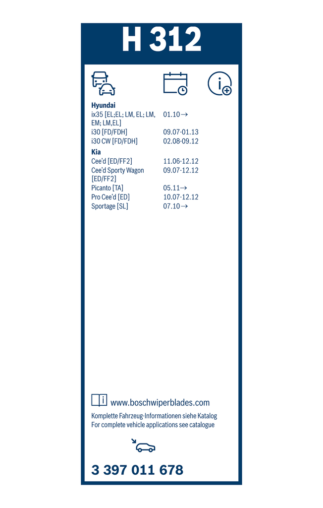 Bosch Ruitenwisserblad 3 397 011 678