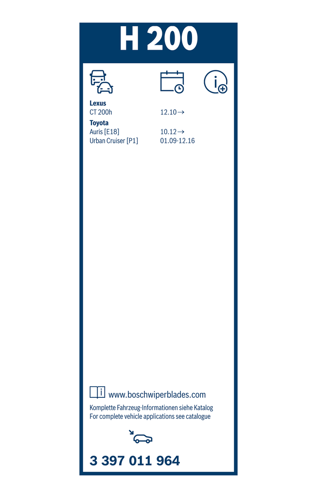 Bosch Ruitenwisserblad 3 397 011 964
