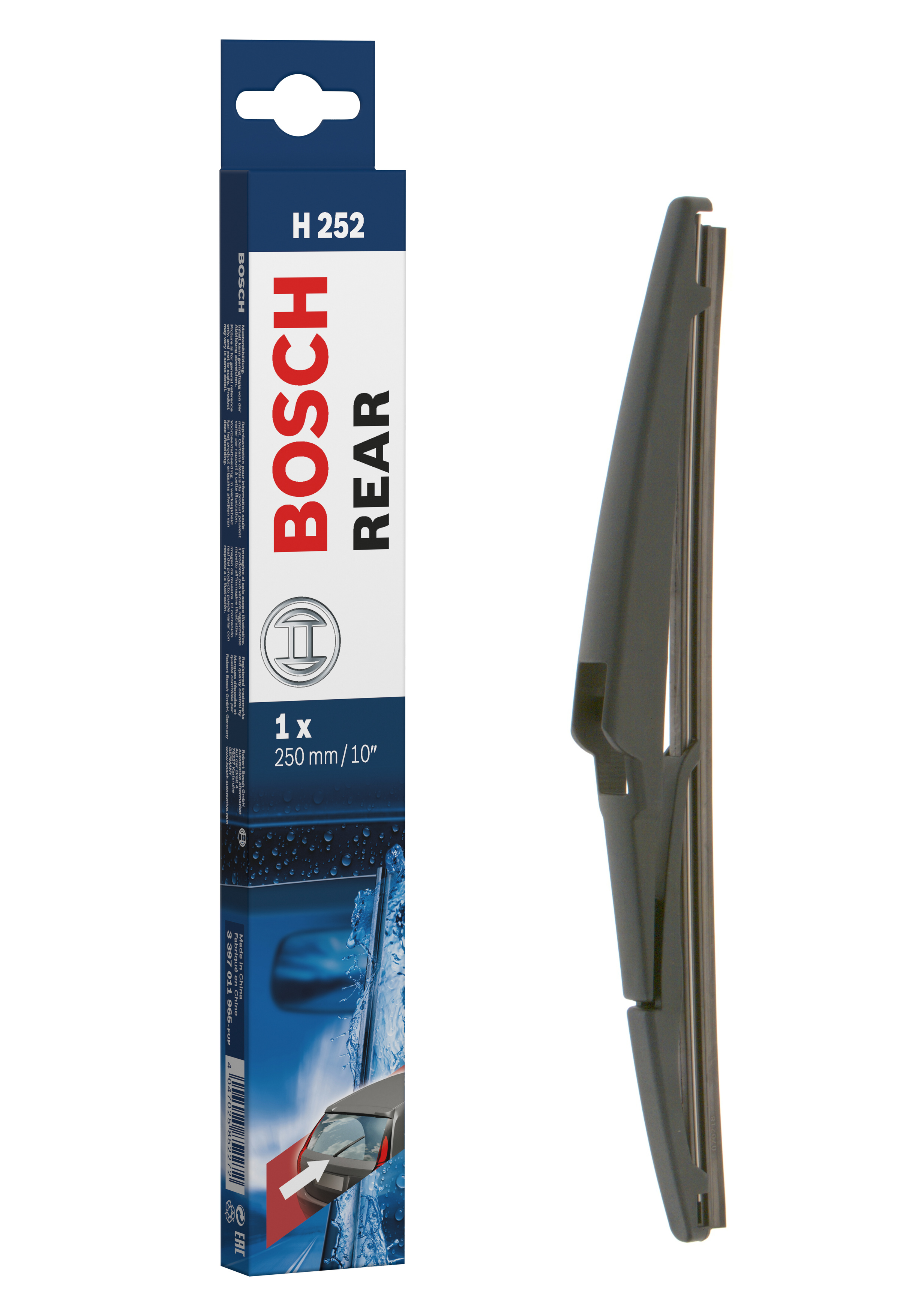 Ruitenwisserblad Bosch 3 397 011 965 - Bosch H252 - Ruitenwisser Rear - Lengte: 250 mm - wisserblad achter