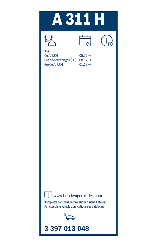 Bosch Ruitenwisserblad 3 397 013 048