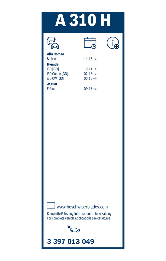 Bosch Ruitenwisserblad 3 397 013 049