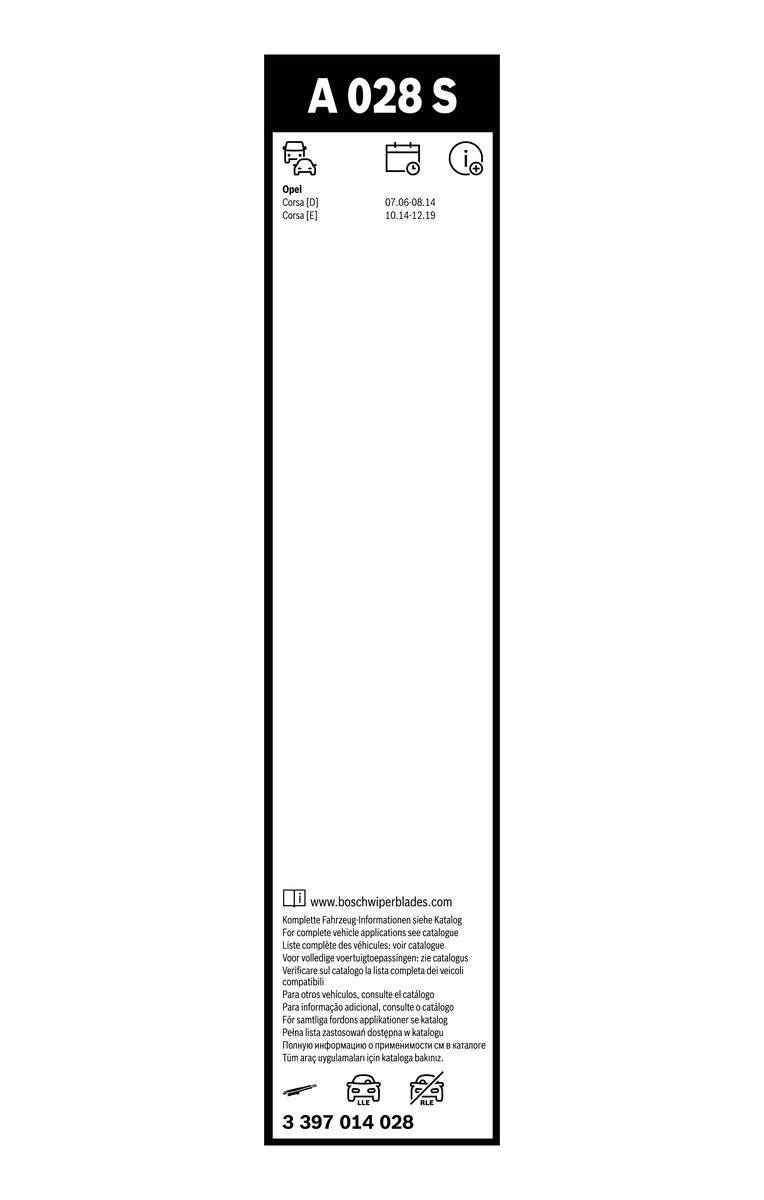 Bosch Ruitenwisserblad 3 397 014 028