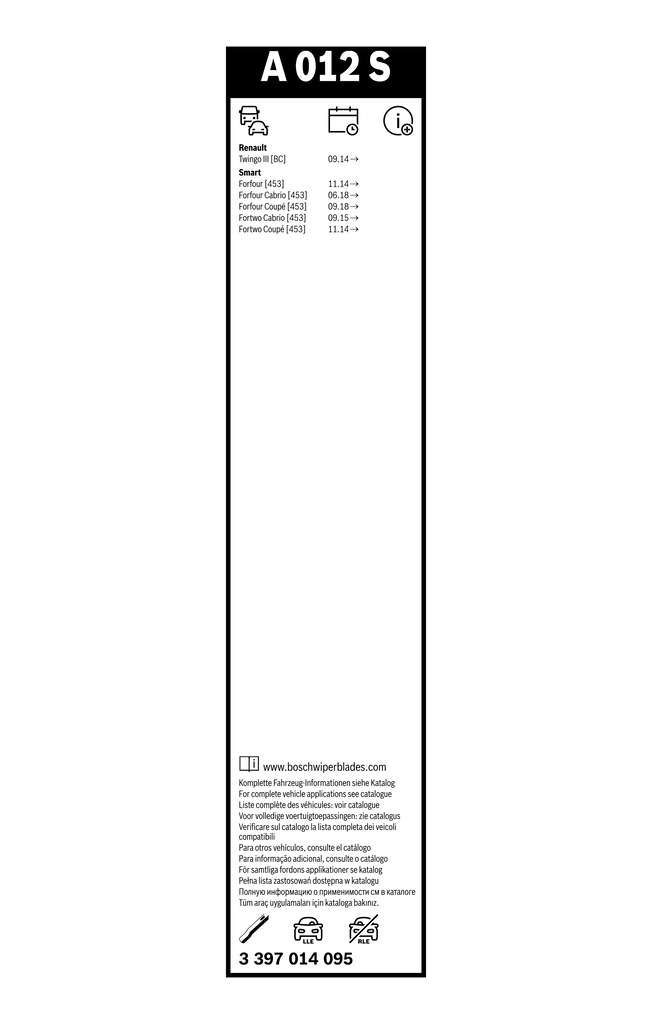 Bosch Ruitenwisserblad 3 397 014 095
