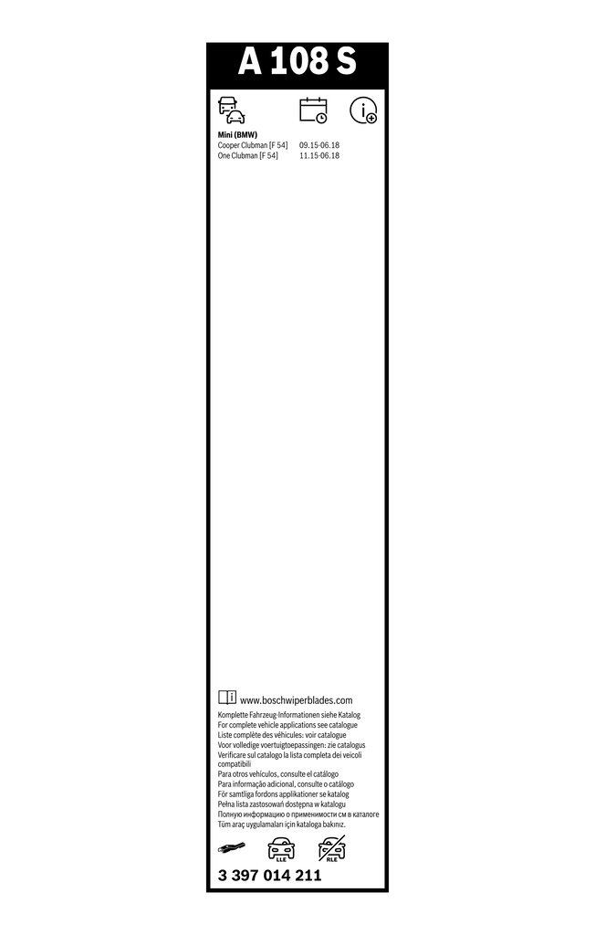 Bosch Ruitenwisserblad 3 397 014 211