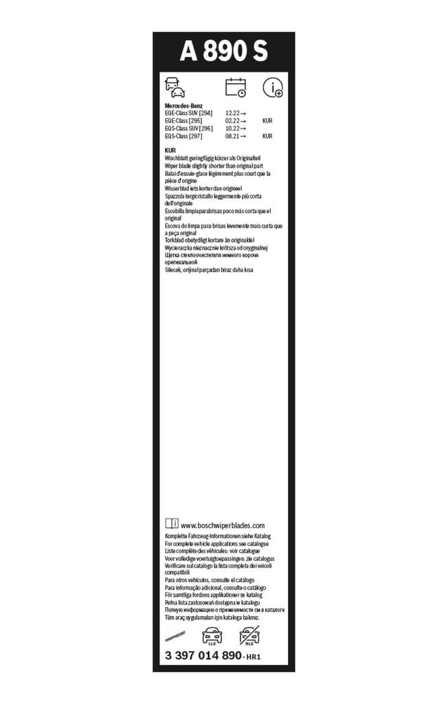 Bosch Ruitenwisserblad 3 397 014 890