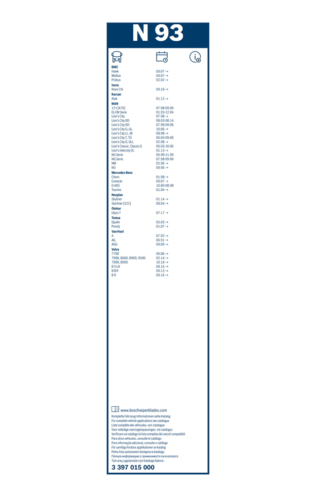 Bosch Ruitenwisserblad 3 397 015 000