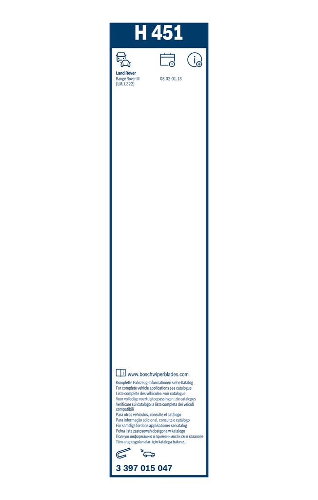 Bosch Ruitenwisserblad 3 397 015 047