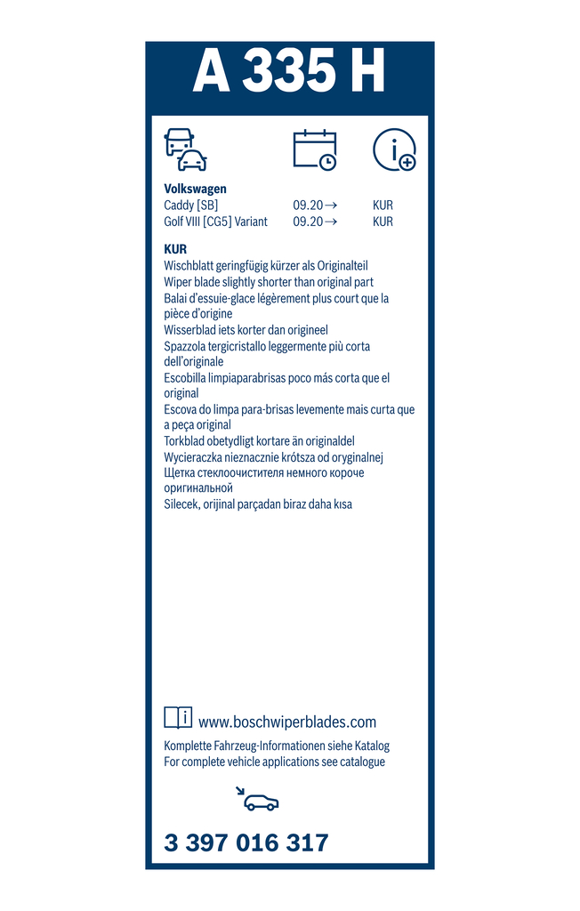 Bosch Ruitenwisserblad 3 397 016 317