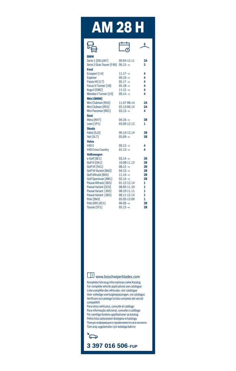 Bosch Ruitenwisserblad 3 397 016 506