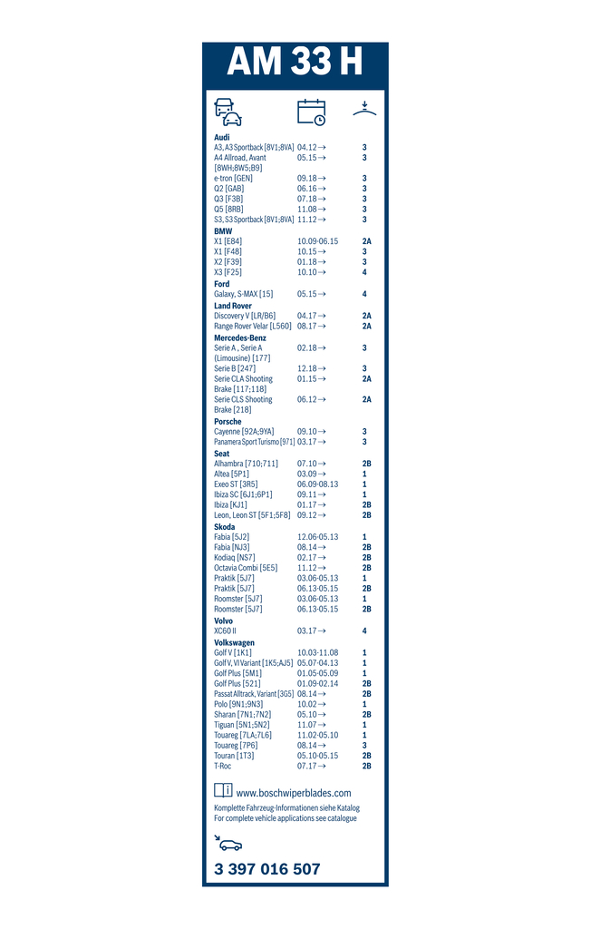 Bosch Ruitenwisserblad 3 397 016 507