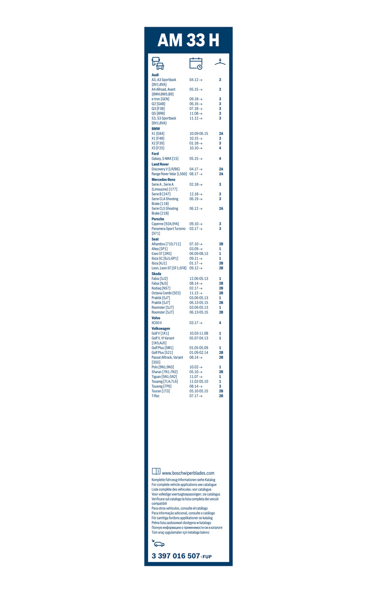 Bosch Ruitenwisserblad 3 397 016 507