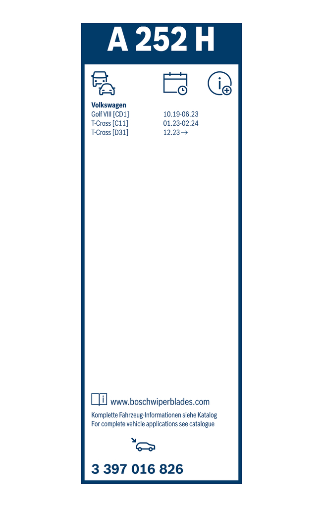 Bosch Ruitenwisserblad 3 397 016 826