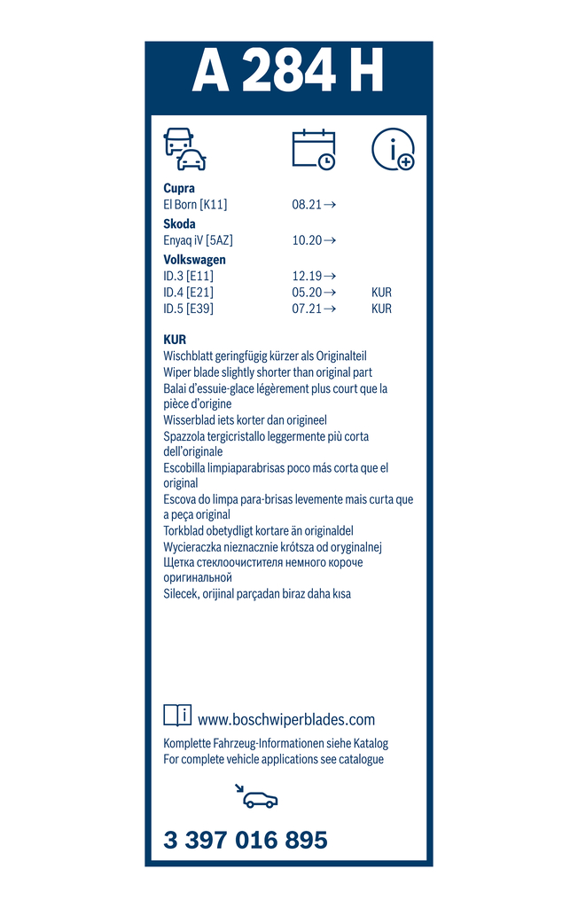 Bosch Ruitenwisserblad 3 397 016 895