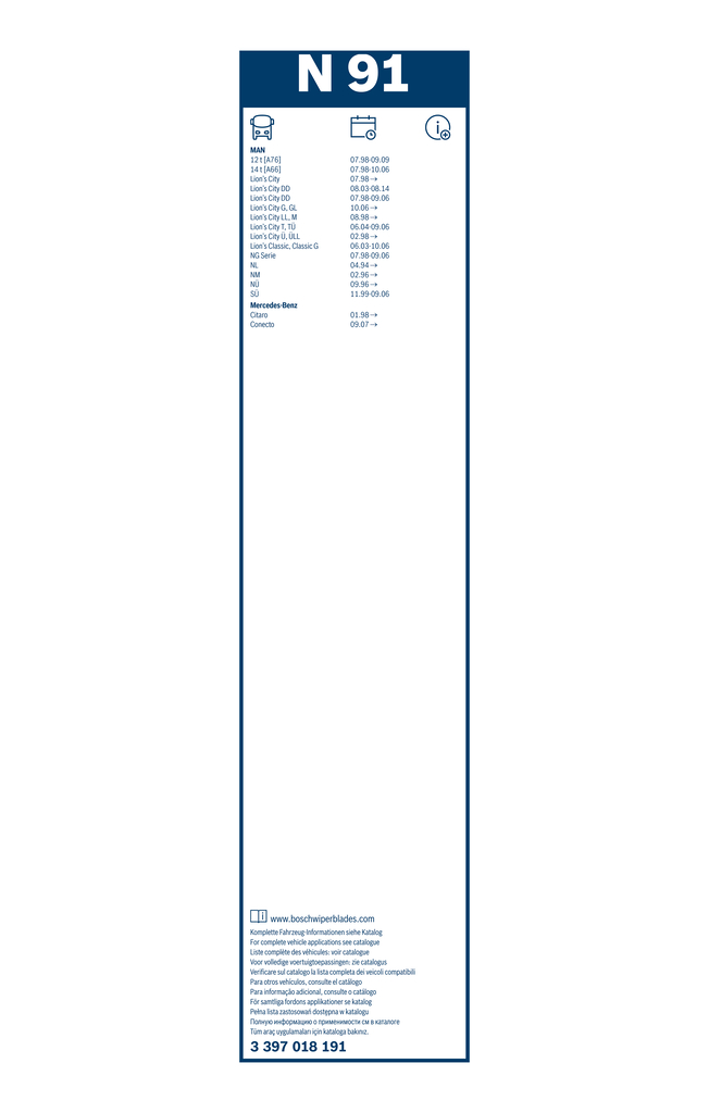 Bosch Ruitenwisserblad 3 397 018 191