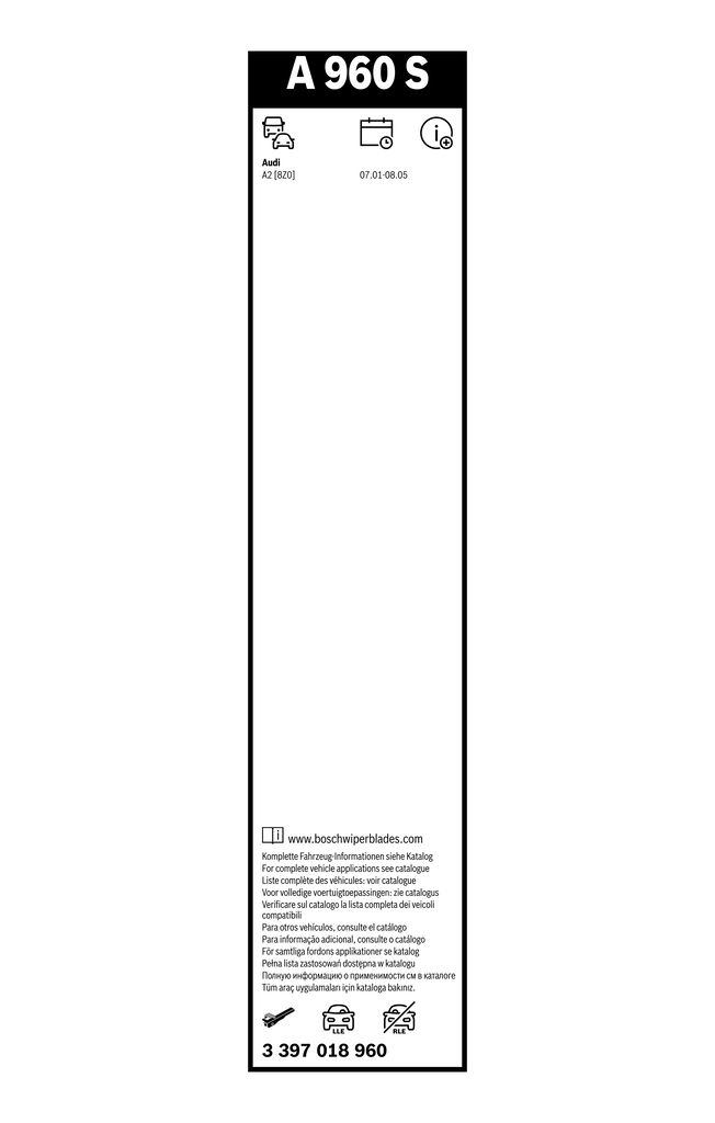 Bosch Ruitenwisserblad 3 397 018 960