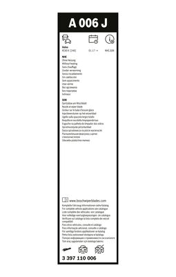 Bosch Ruitenwisserblad 3 397 110 006
