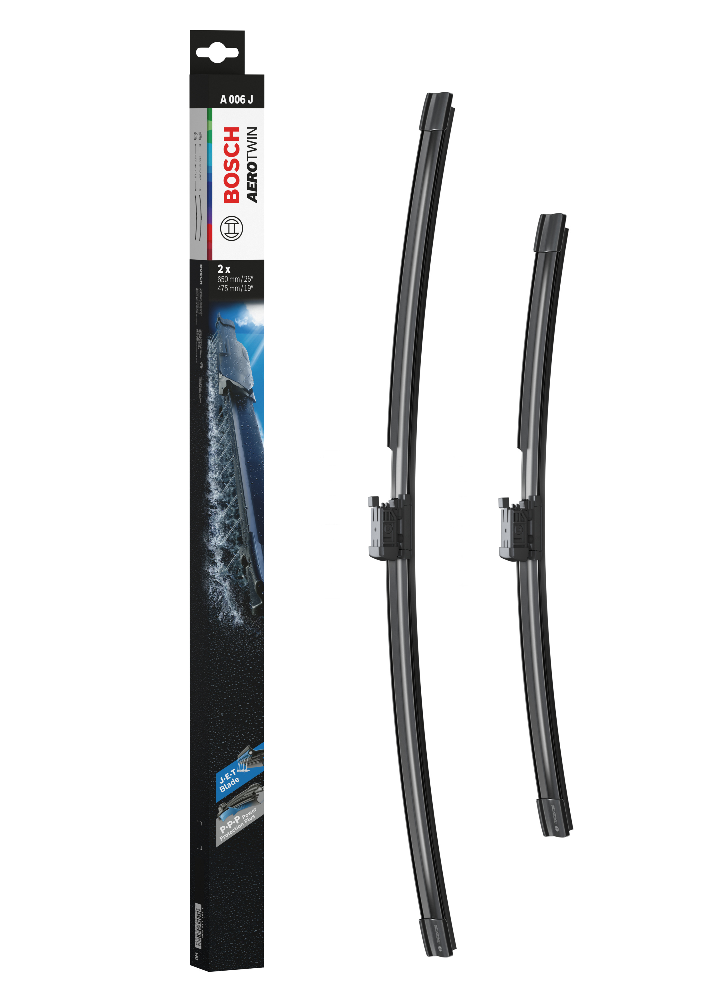 Ruitenwisserblad Bosch 3 397 110 006 - Bosch A006J - Ruitenwissers Aerotwin - Lengte: 650/475 mm - set wisserbladen voor