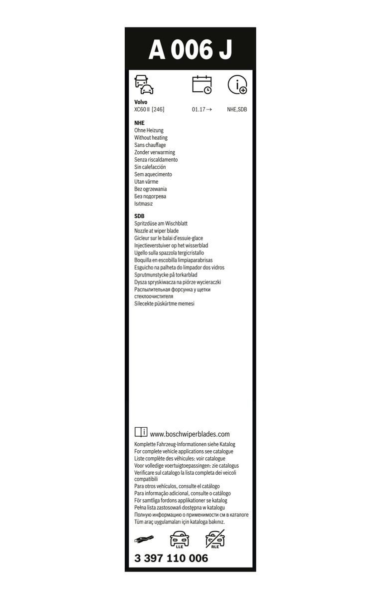 Bosch Ruitenwisserblad 3 397 110 006