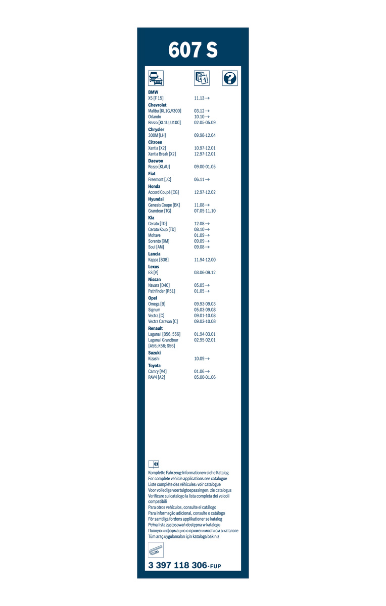 Bosch Ruitenwisserblad 3 397 118 306