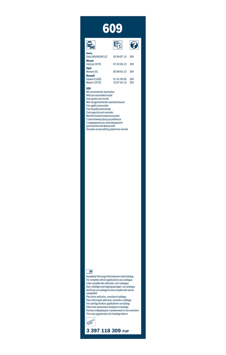 Bosch Ruitenwisserblad 3 397 118 309