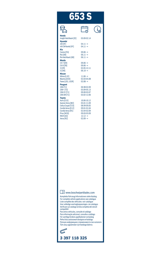 Bosch Ruitenwisserblad 3 397 118 325