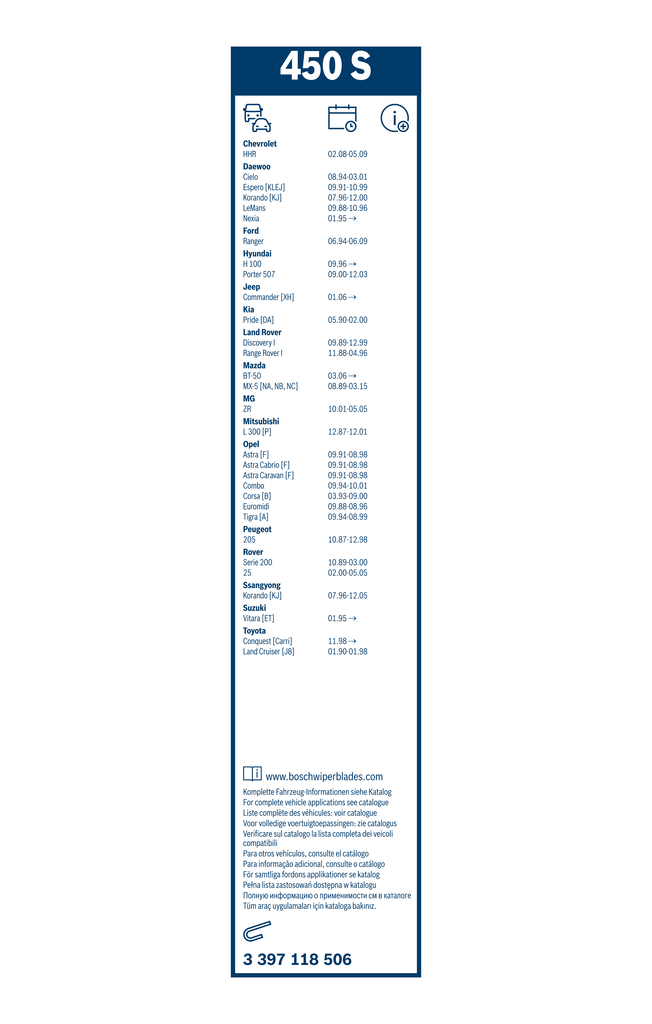 Bosch Ruitenwisserblad 3 397 118 506