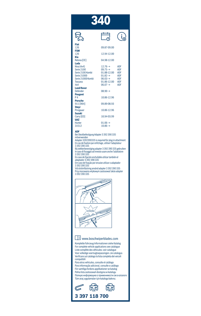 Bosch Ruitenwisserblad 3 397 118 700