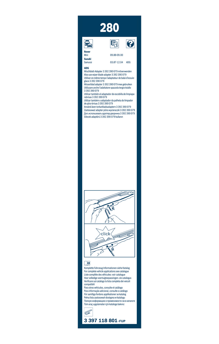 Bosch Ruitenwisserblad 3 397 118 801