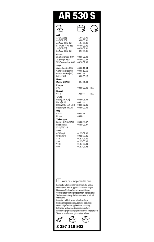 Bosch Ruitenwisserblad 3 397 118 903