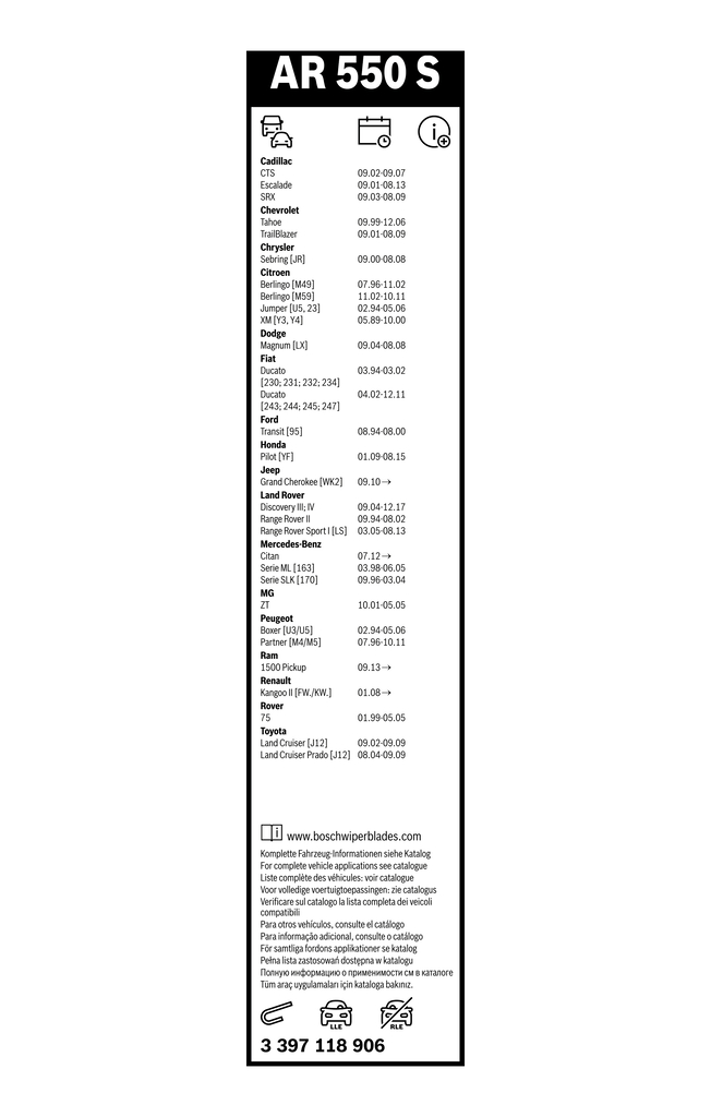 Bosch Ruitenwisserblad 3 397 118 906