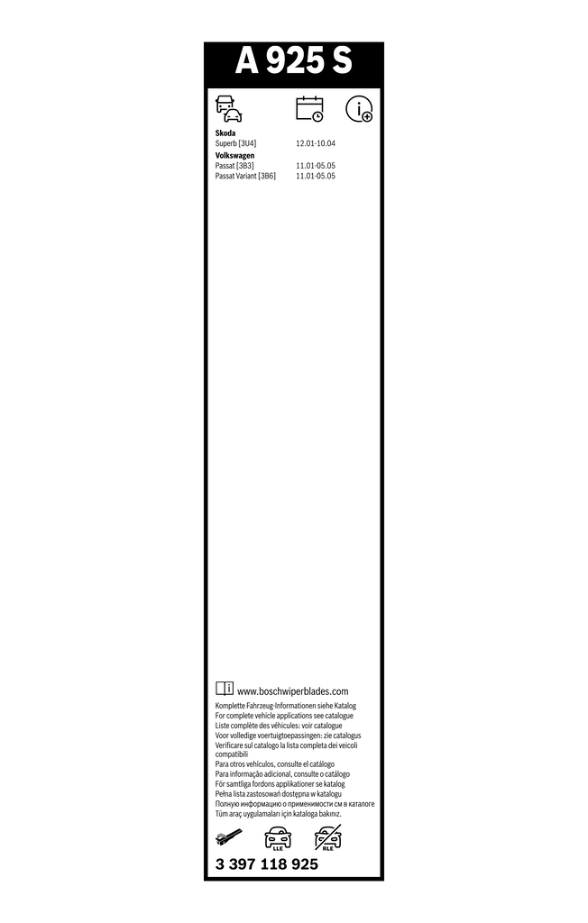 Bosch Ruitenwisserblad 3 397 118 925