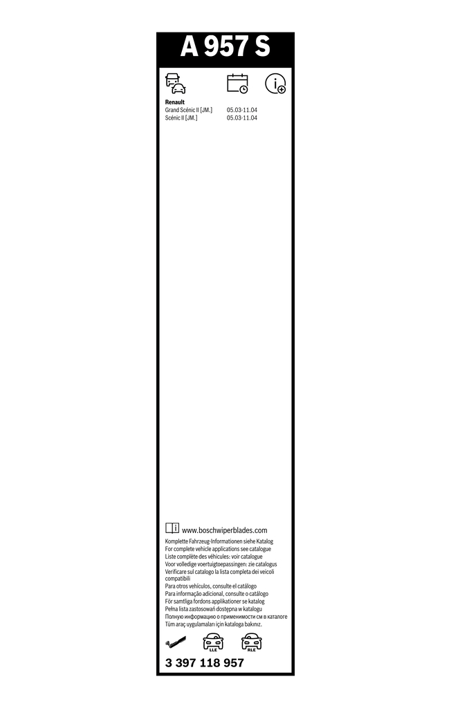 Bosch Ruitenwisserblad 3 397 118 957