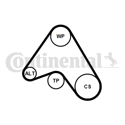 Contitech Poly V-riemen kit 6PK1390K2