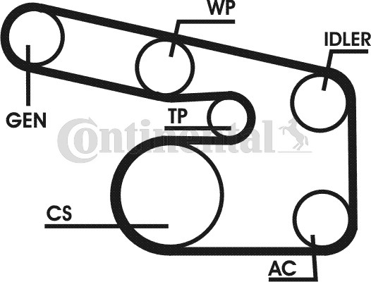 Contitech Poly V-riemen kit 6PK1863D1