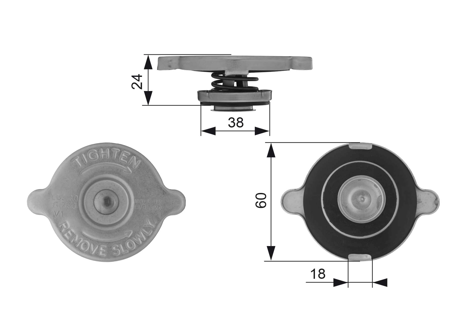 Radiateurdop Gates RC131