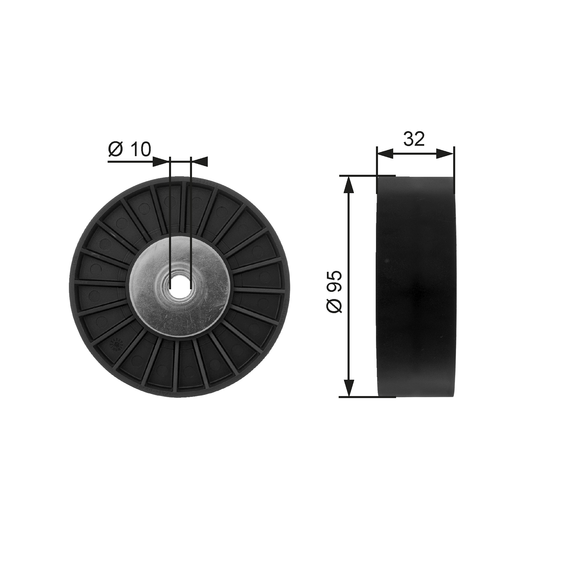 Geleiderol (poly) V-riem Gates T36135