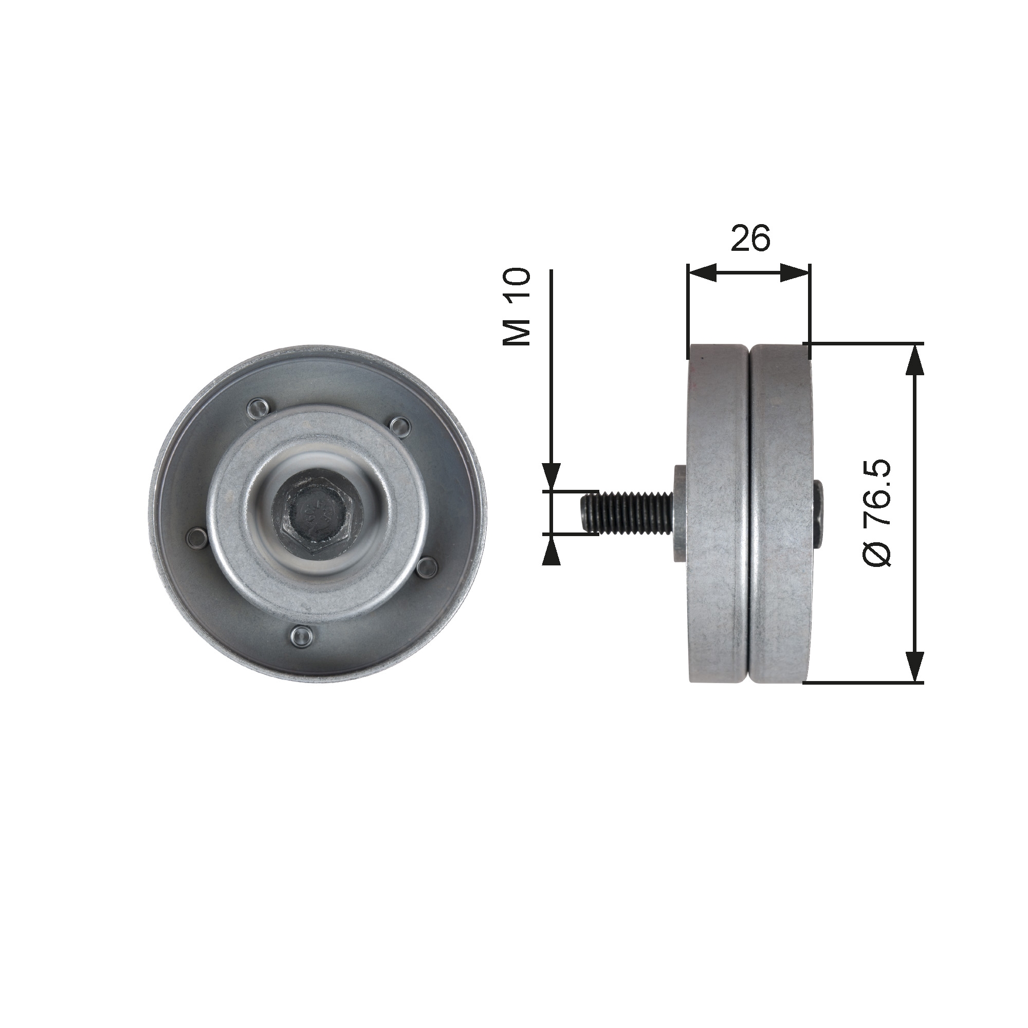 Geleiderol (poly) V-riem Gates T36182