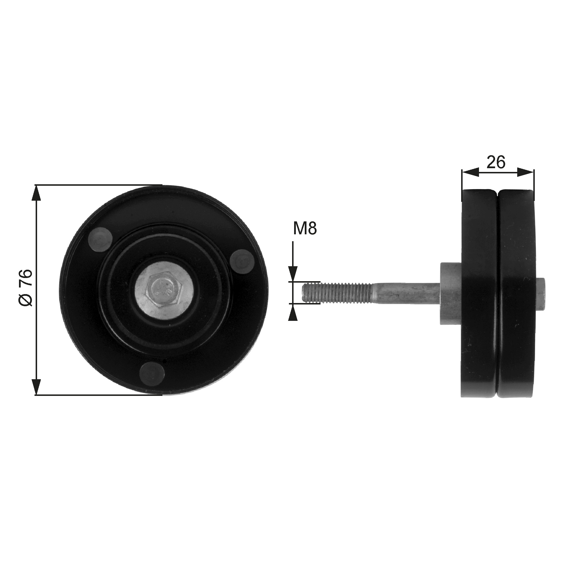 Geleiderol (poly) V-riem Gates T36184