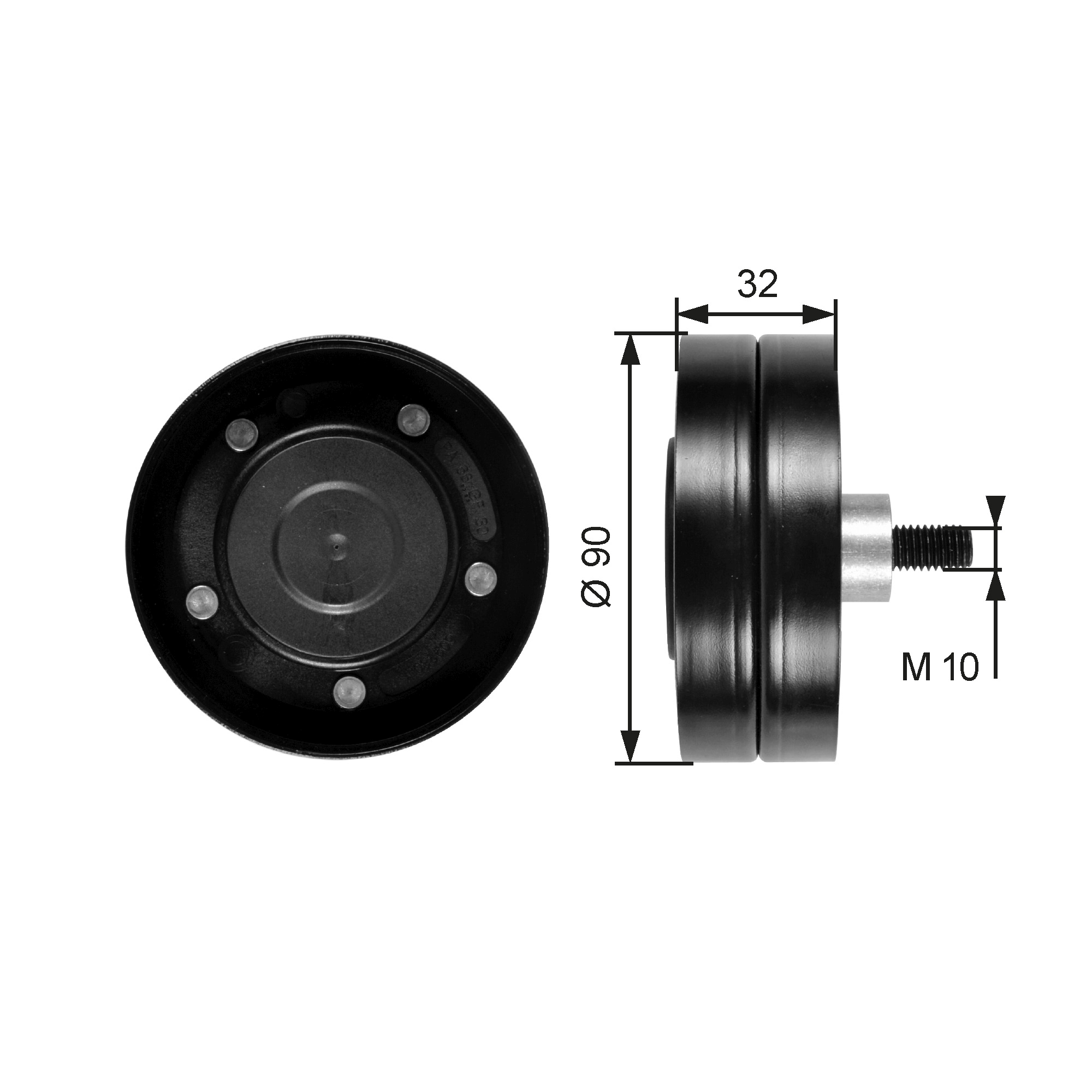 Geleiderol (poly) V-riem Gates T36187