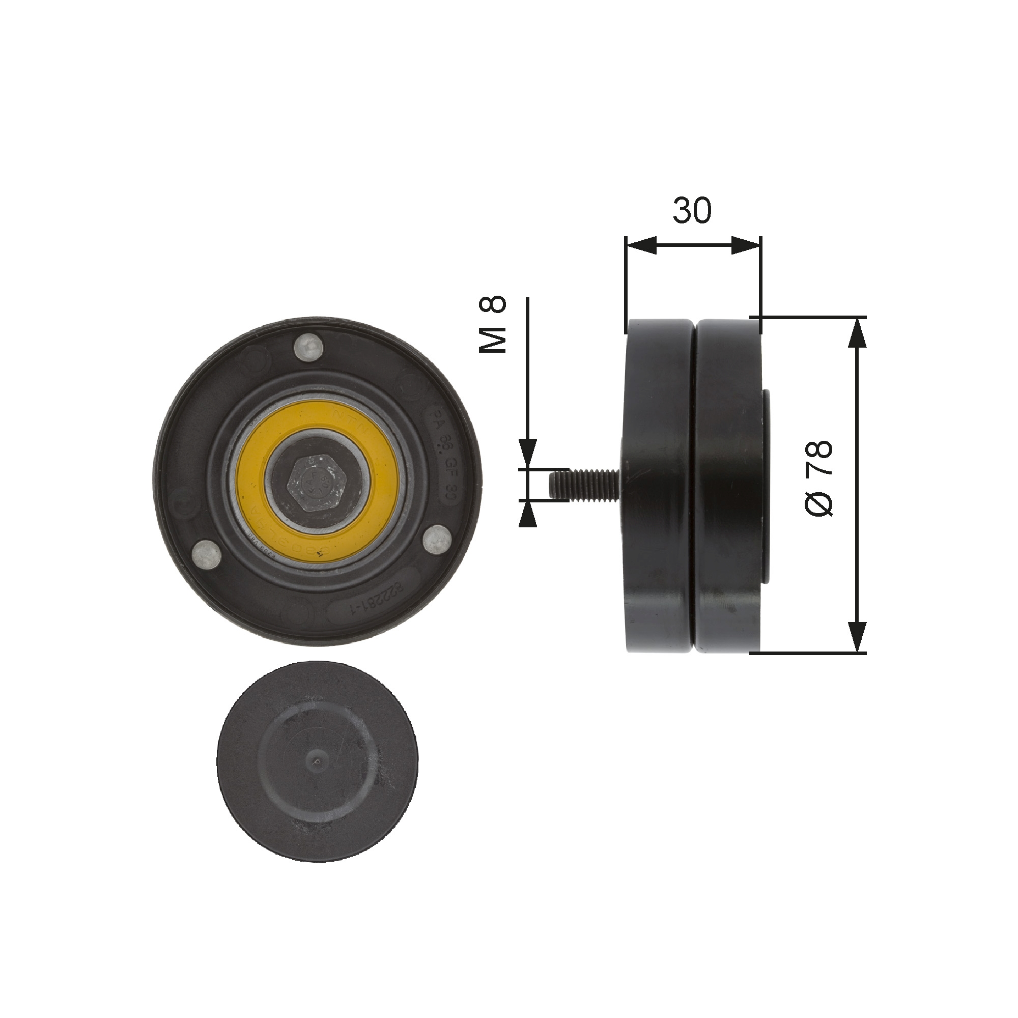 Geleiderol (poly) V-riem Gates T36236