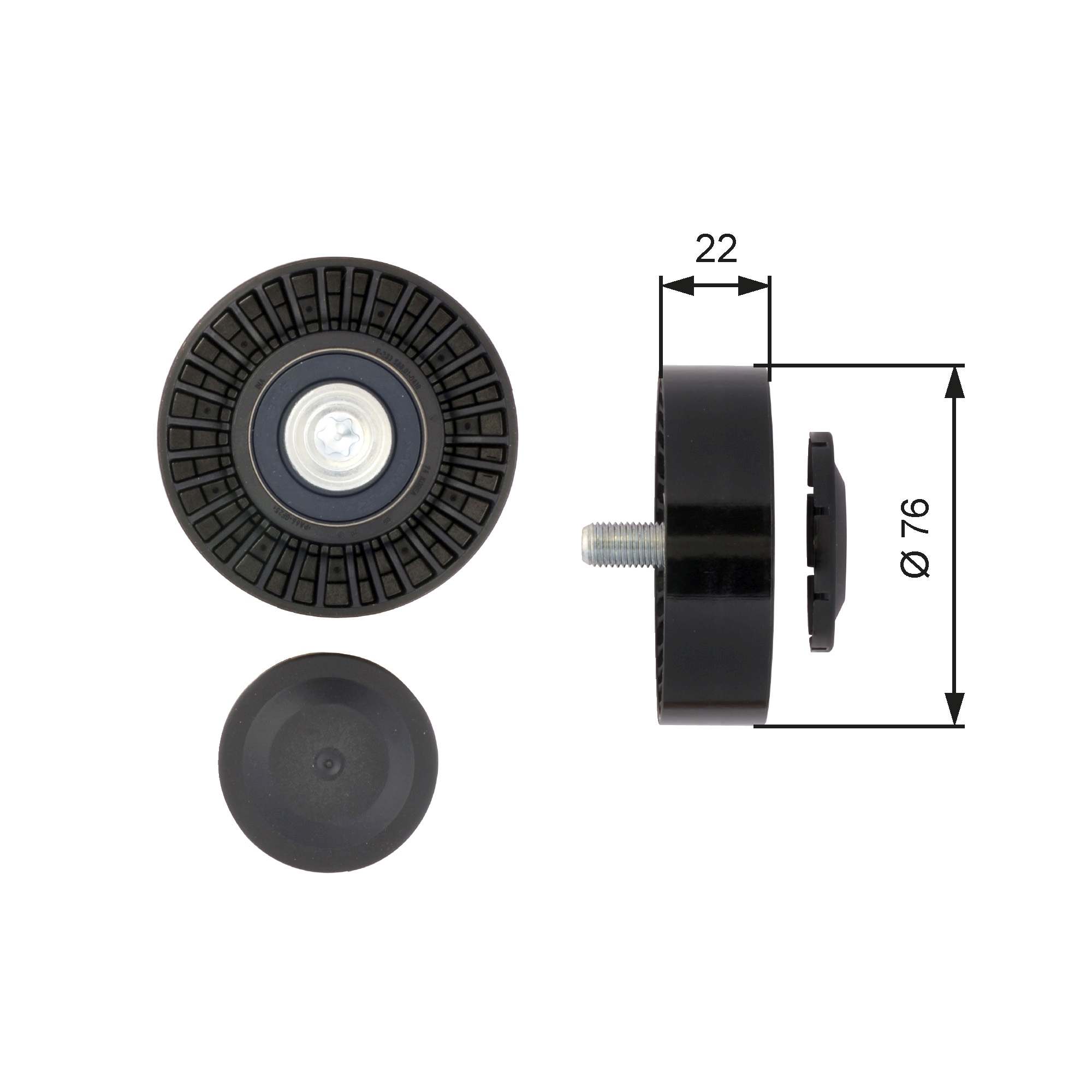 Geleiderol (poly) V-riem Gates T36389