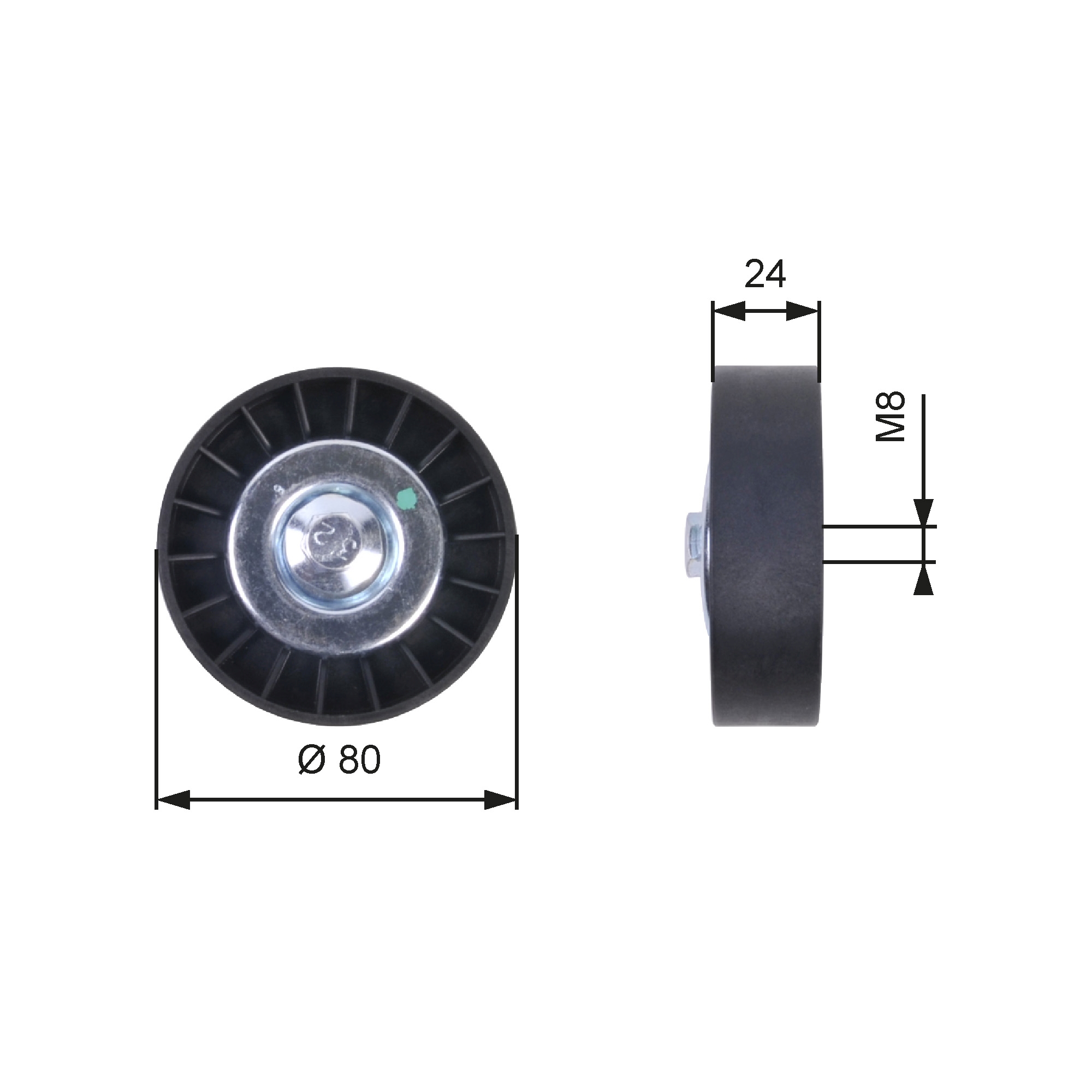 Geleiderol (poly) V-riem Gates T36397